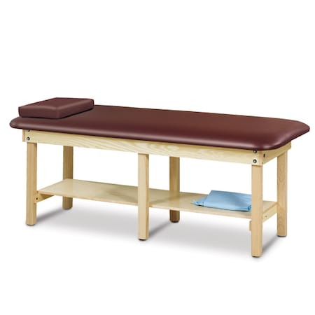 Classic Bariatric TX Table W/ Shelf, Dark Cherry Finish, GunMetal